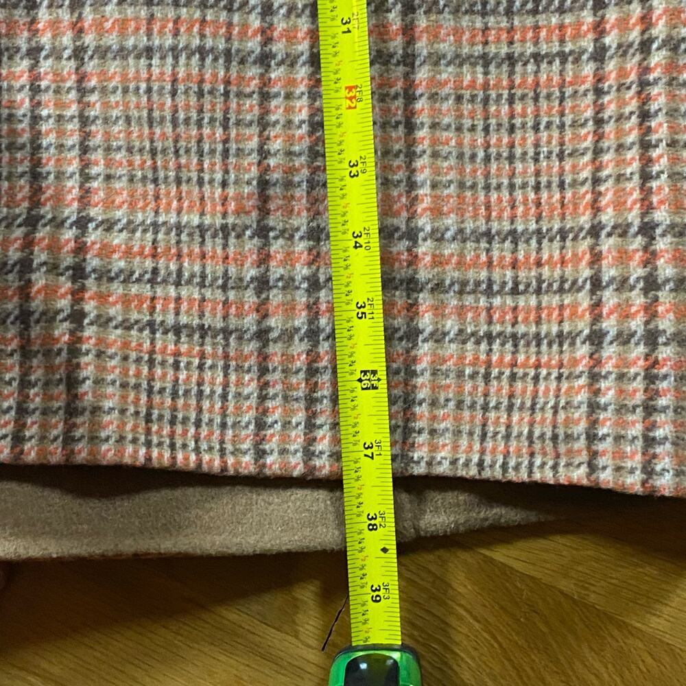 NEW Talbots Coat 12 Wool Blend Campfire Plaid Classic Lapel Patch Pockets Long - Picture 12 of 15